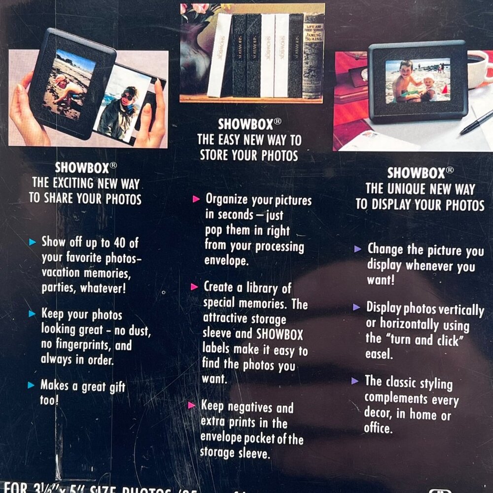Burnes Showbox Photo Viewer For 3.5"x5" Photos Store & Share Vintage 1991 Sealed - Picture 10 of 12